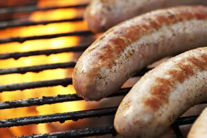 Images Dated 26th November 2011: Sausages being grilled on a barbecue