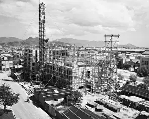 City Hall Prints: Scaffolded City Building