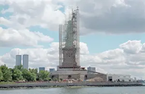 Anniversary Prints: Scaffolding Surrounding the Statue of Liberty