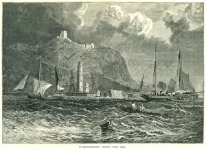 Images Dated 25th January 2017: Scarborough seen from the sea (Victorian engraving)