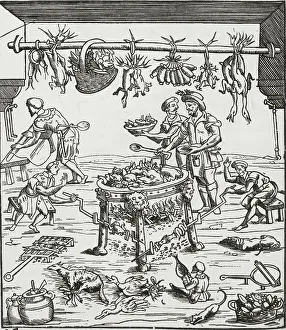 Scene of 16th Century Kitchen
