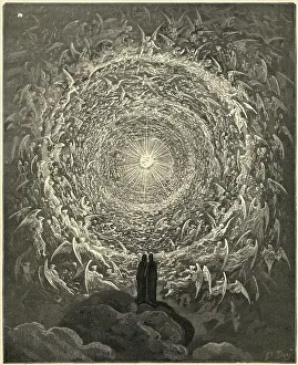 Scene from Dante's Paridiso Engraved by Gustave Dore