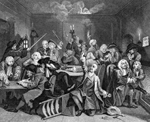 Images Dated 25th August 2016: Scene in a Gaming House, by William Hogarth