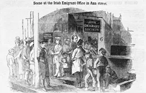 Scene at the Irish Emigrant Office in Ann Street Illustration