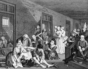 Images Dated 25th August 2016: Scene in a Madhouse, by William Hogarth