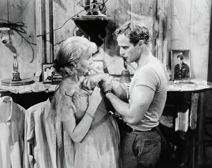 Prints of MARLON BRANDO AND VIVIEN LEIGH IN A SCENE FROM THE 1951 FILM, A STREET CAR NAMED DESIRE The Iconic Moments Captured: Scene From A Streetcar Named Desire