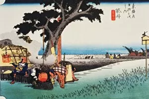 Japanese Woodblock Prints from the Edo Period Gallery: Scenery of Fukuroi in Edo Period, Painting, Woodcut, Japanese Wood Block Print