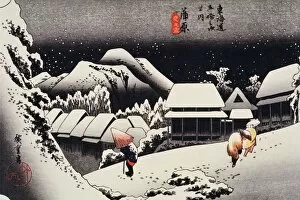 Japanese Woodblock Prints from the Edo Period Gallery: Scenery of Kambara in Edo Period, Painting, Woodcut, Japanese Wood Block Print, Side View
