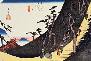 Traditional Japanese Woodblocks Gallery: Scenery of Nissaka in Edo Period, Painting, Woodcut, Japanese Wood Block Print