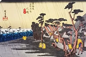 Images Dated 4th January 2007: Scenery of Oiso in Edo Period, Painting, Woodcut, Japanese Wood Block Print
