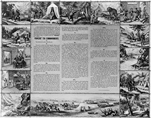 List Prints: Scenes of Miners Crossing Plains; Illustration