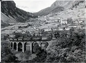 Graubunden Canton Prints: Scenic Behnina Railway;Switzerland/Italy