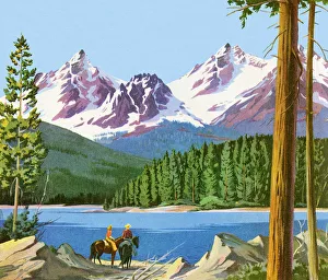 Horseback Riding Collection: Scenic Mountains And People on Horses