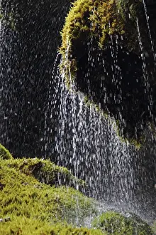 Waterdrop Prints: Schleierfalle falls, Ammerschlucht gorge, Upper Bavaria, Germany, Europe
