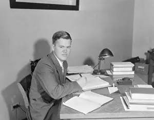 Intelligence Prints: Scholarship Winner John Tukey Sitting at Desk