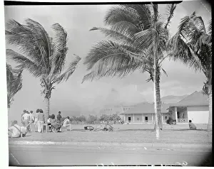 Honolulu Prints: School Building on Fire