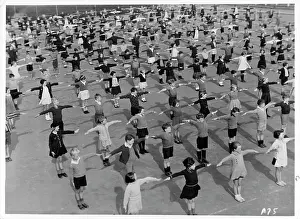 School Children Prints: School children drilling in New Zealand