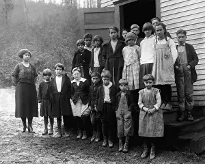 Teacher Prints: Schoolchildren Outside Their Classroom