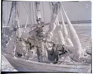 A Schooner Covered in Ice