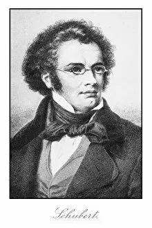 Famous Music Composers Gallery: Schubert engraving