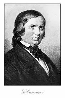 Famous Music Composers Gallery: Schumann engraving