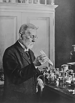 Chemistry Prints: Scientist Paul Ehrlich Holding Test Tube
