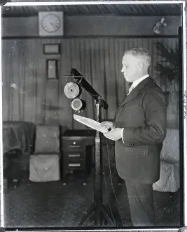 Broadcasting Prints: Scientist Talking To England; First Time