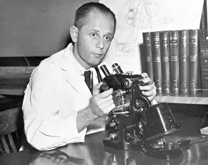Ontario Prints: Scientist Using Microscope