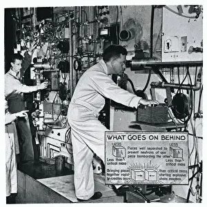 Oak Ridge Prints: Scientist Using Periscope in Experiment