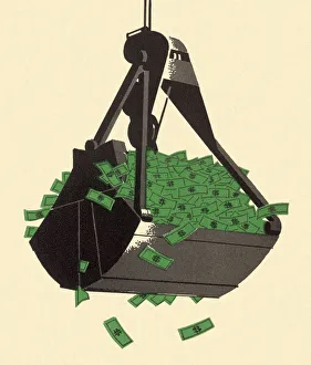 Art Illustrations Gallery: Scoop Full of Money