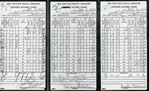Scorecards from Boxing Match