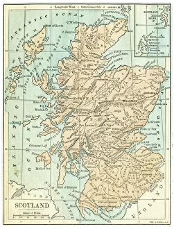 Globe Navigational Equipment Gallery: Scotland map 1875