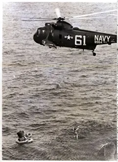 Rescue Prints: Scott Carpenter Hoisted into Helicopter