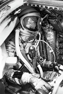 Scott Carpenter Inside Space Capsule