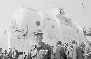 Aquaculture Prints: Scott Carpenter Posing by Sealab II