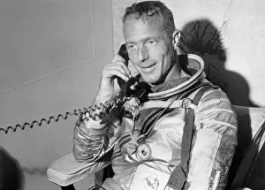 Scott Carpenter Talking on the Telephone