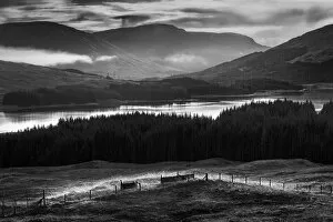 Rain Gallery: Scottish Highlands in Black in White #1
