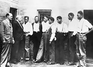 Leibowitz Prints: Scottsboro Defendants with Attorney