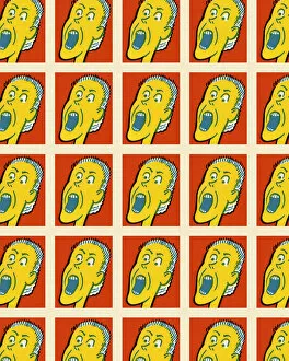 Pattern Artwork Illustrations Collection: Screaming Man Pattern