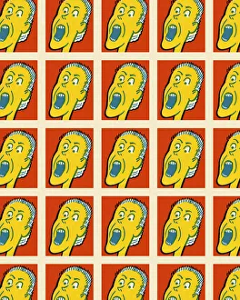 Pattern Artwork Illustrations Gallery: Screaming Man Pattern