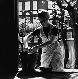 M Hom Work Scrubbing Prints: Scrubbing Doorstep