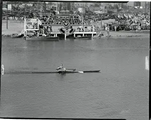 Sculling Prints: Sculler Bobby Pearce Winning Olympic Race