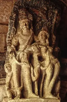 Hindu God Prints: Sculpted gods, Badami Cave Temple