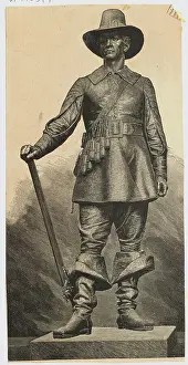 Sculpture of an Early American Colonist