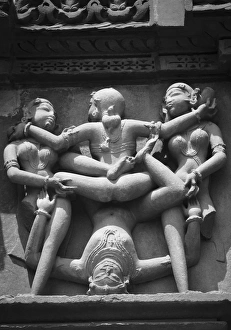 Images Dated 19th September 2007: Sculptures on a temple, Kandariya Mahadeva Temple, Khajuraho, Chhatarpur District, Madhya Pradesh