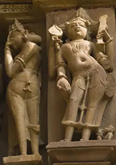 Shrine Prints: Sculptures on a temple, Lakshmana Temple