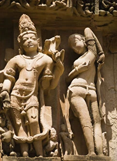 Images Dated 19th September 2007: Sculptures on a temple, Lakshmana Temple, Khajuraho, Chhatarpur District, Madhya Pradesh, India