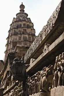 Lakshmana Temple Prints: Sculptures on the wall of a temple