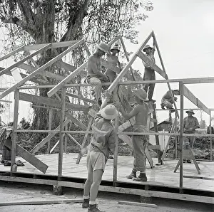Members Prints: Seabees Constructing A Building