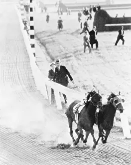 Jockey Prints: Seabiscuit and War Admiral Racing to Finish